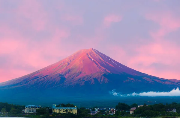 富士山詳細サンライズ河口湖赤コーン空 — ストック写真