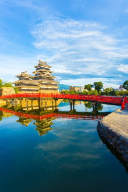 Matsumoto Castle Bridge Water Reflection V clipart