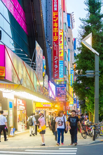Tokyo Akihabara Vertical Store Signs Buildings — Stock Photo, Image