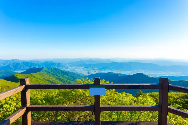 Widok na góry Jirisan punktu widzenia pokładu krajobraz H — Zdjęcie stockowe
