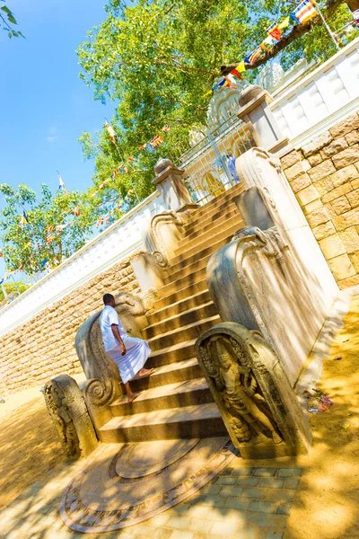 Anuradhapura jaya sri maha bodhi tree west treppe — Stockfoto