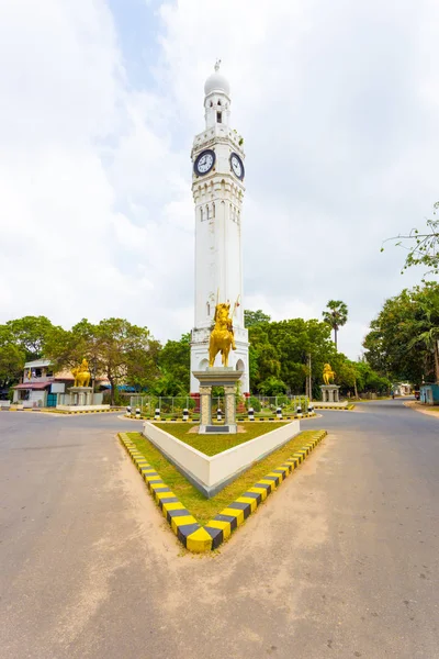 Jaffna Relógio Torre Cavalo Estátua Rua Sri Lanka — Fotografia de Stock