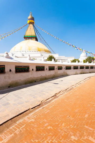 Stupy Boudhanath poziom podłoża nikt nie — Zdjęcie stockowe