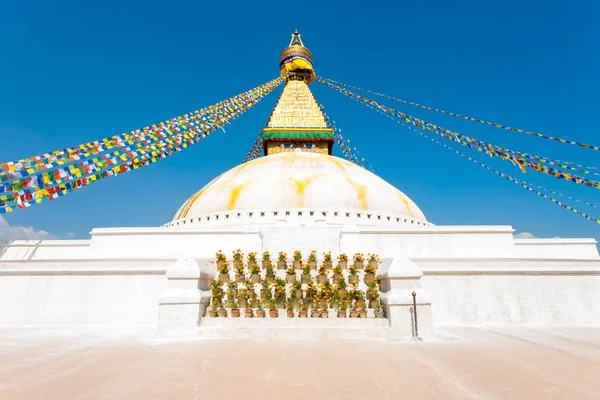 Boudhanath stupa zweite Ebene Augen niemand h — Stockfoto