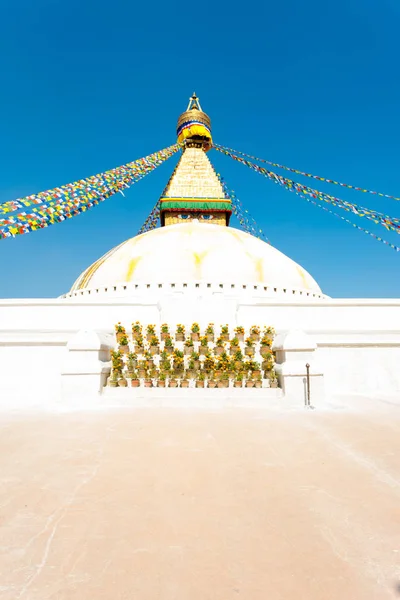 Boudhanath Stupa Segundo Nivel Ojos Nadie V —  Fotos de Stock