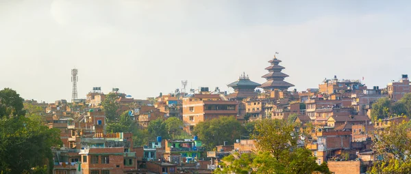 Paisaje urbano de Bhaktapur Pagoda Nyatapola Panorámica — Foto de Stock