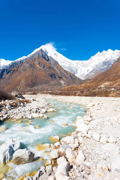 Langtang Lirung Himalaya Montañas Rocas Río —  Fotos de Stock