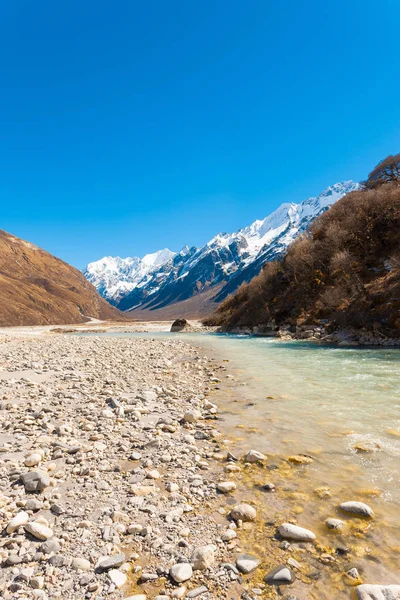 Valle de Langtang Cordillera del Himalaya Río V —  Fotos de Stock