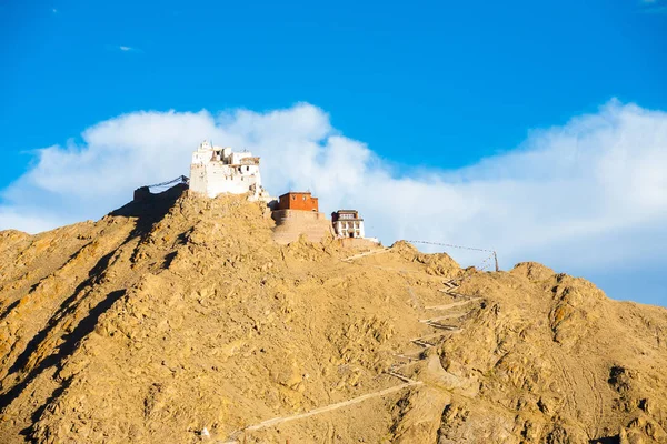 Leh Tsemo Fort Gompa Telefoto Montaña Ladakh — Foto de Stock
