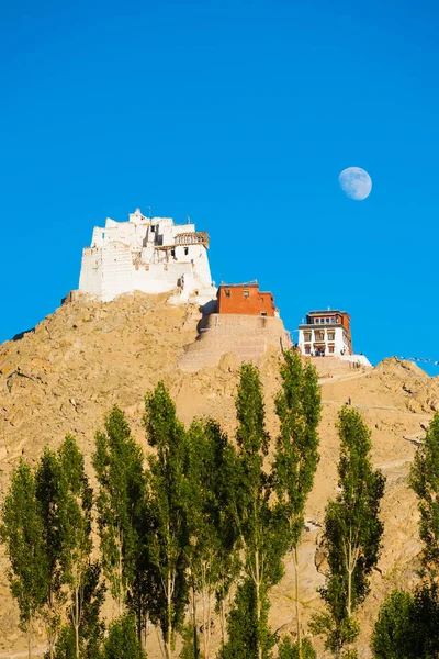 Leh Tsemo kastély Gompa Moonrise hegy V — Stock Fotó