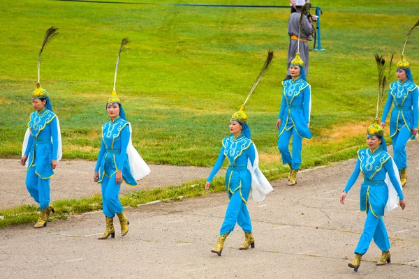 Naadam Festival Eröffnungszeremonie weibliche Parade — Stockfoto