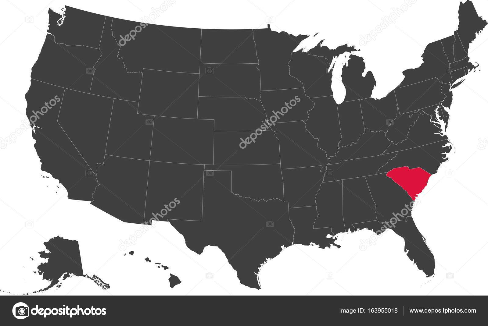 Map Of South Carolina Usa Stock Vector C Bohuslavauhlirova Biz