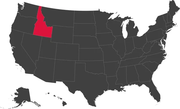 Idaho, ABD Haritası. — Stok Vektör
