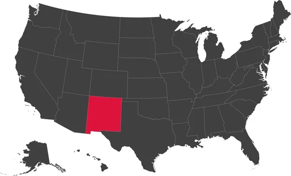 Mapa de Nuevo México, Estados Unidos . — Vector de stock