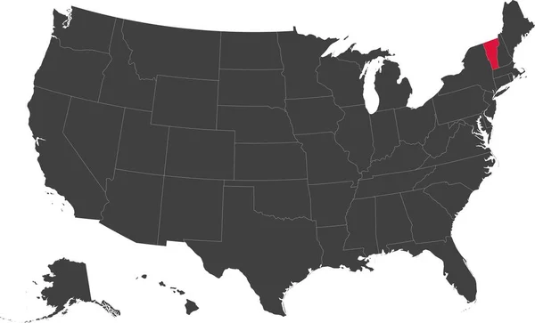 Kaart van Vermont, Usa. — Stockvector