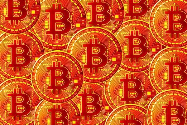 一緒に Bitcoins 多く美しい色で — ストック写真