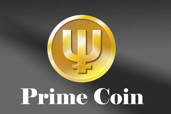 Primecoin 与黄金硬币写 — 图库照片