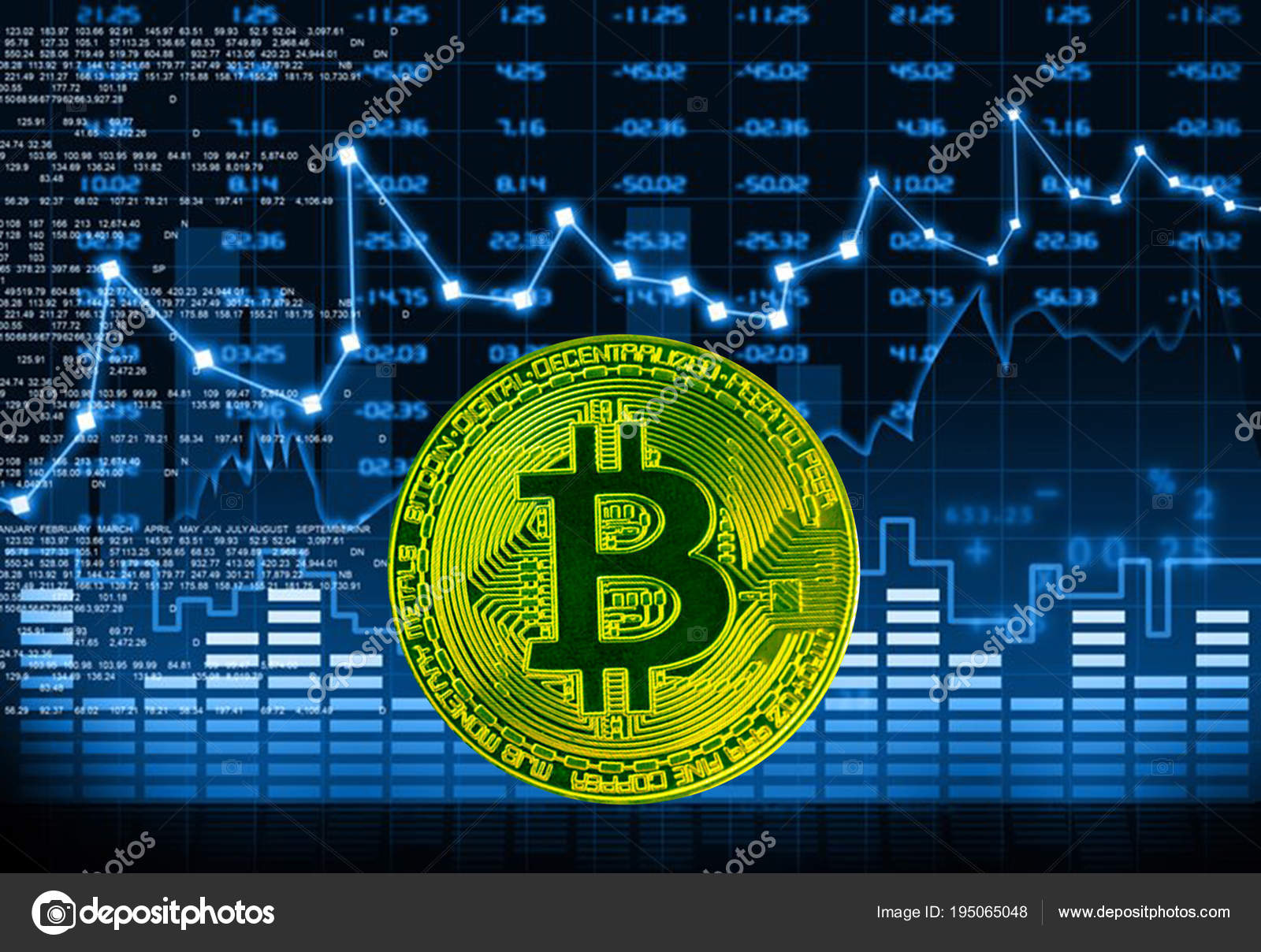 숫자와 Bitcoin 파란색 — 스톡 에디토리얼 사진 © mdkhalil1 #195065048