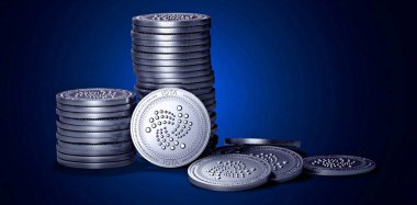 Iota sikke mavi arka plan