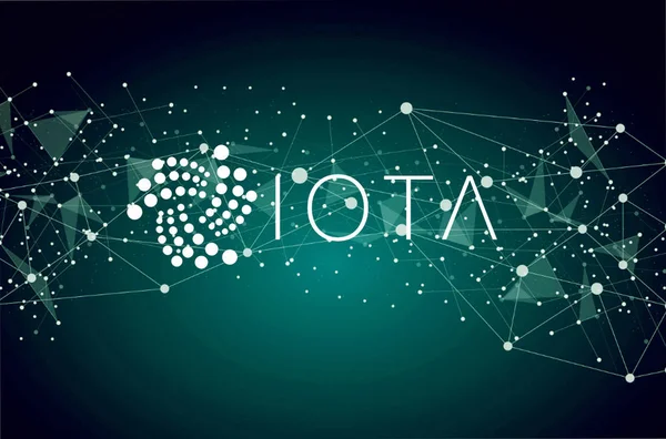 Logo ve renk arka plan ile yazılı Iota