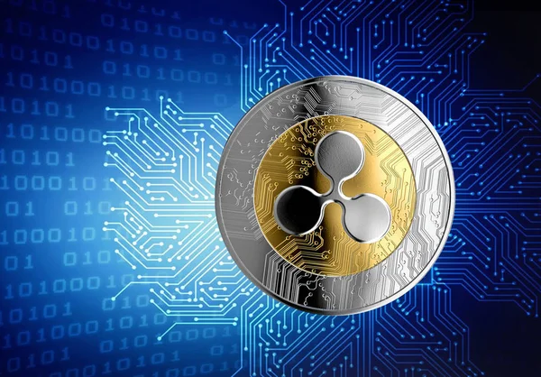 Ripple Kék Háttér Érme — Stock Fotó