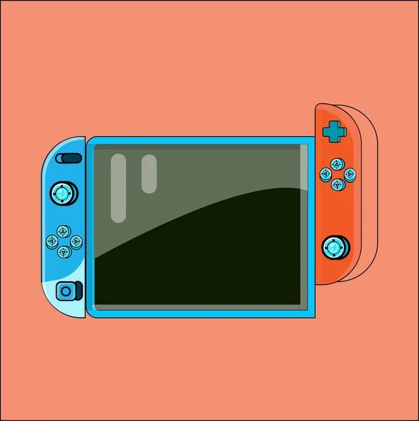 Hand Console Gaming Hand Drawn Game Red White Blue Vector — Φωτογραφία Αρχείου