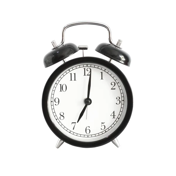 Reloj despertador aislado. Ajuste de despertador a las 7 AM o PM . — Foto de Stock