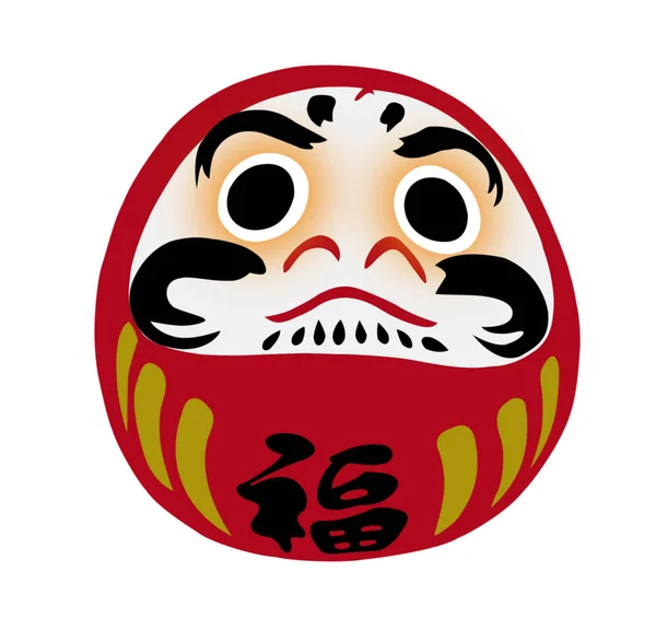 Daruma doll isolated on white background. This has clipping path — Stock Photo, Image