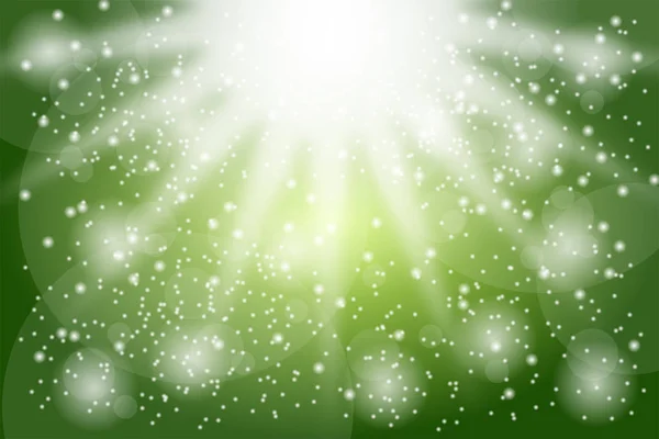 Abstrakter grüner Hintergrund mit herabfallendem Schnee — Stockfoto