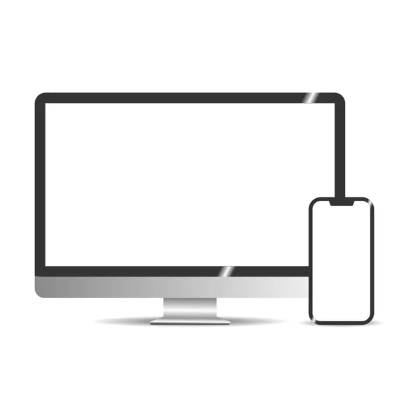 Bilgisayar monitörü ve smartphone.