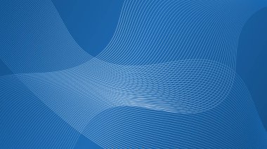 Mavi arkaplanda soyut çizgi eğrisi deseni. Ağ ve Teknoloji Konsepti