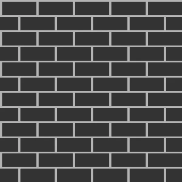 シームレスなパターンを持つ黒レンガの壁の背景 — ストックベクタ