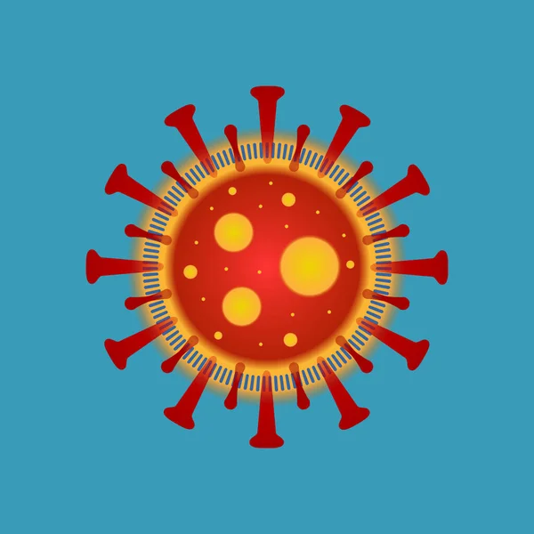 ウイルスのシンボルCovid 19は単離された ウイルスの想像図 — ストックベクタ