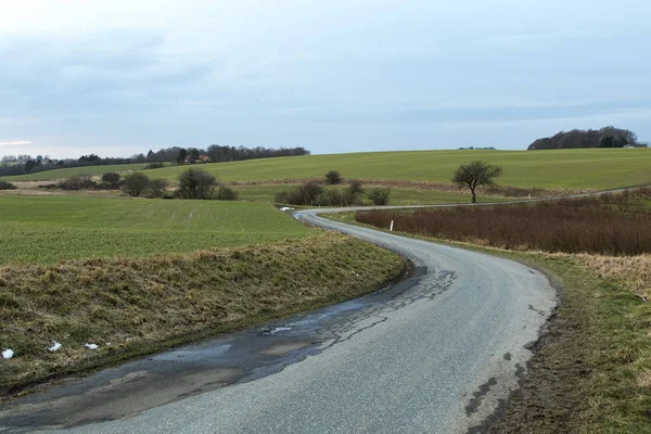 Country Road na Dinamarca — Fotografia de Stock