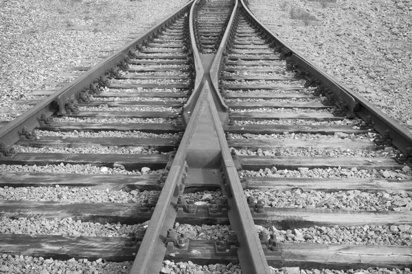 Primo piano sui binari ferroviari — Foto Stock