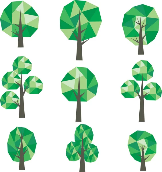 Immagine poligonale. Clip Art albero verde — Vettoriale Stock