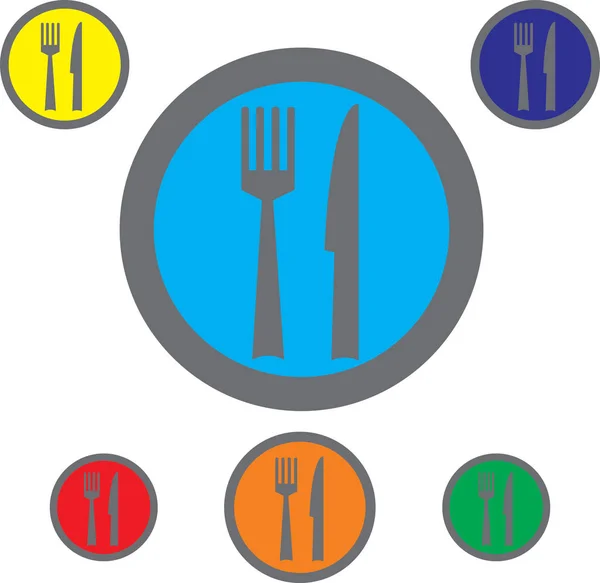 Fork, knife and spoon icons. Cutlery symbol. — Stock Vector