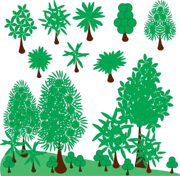 Wektor graficzny zestaw drzew. Clip Art — Wektor stockowy