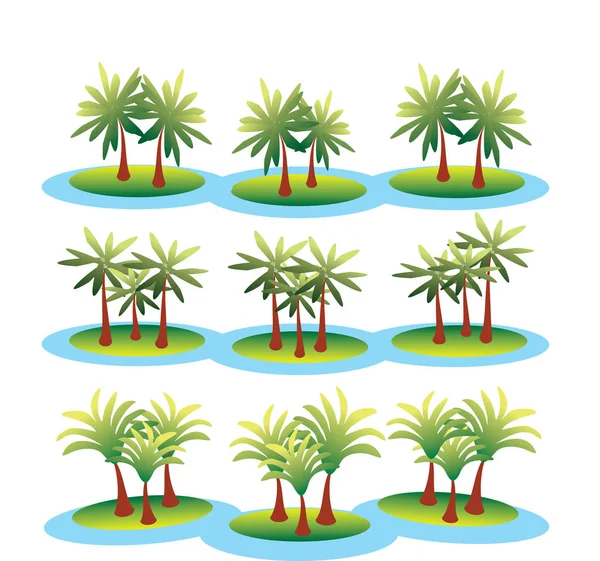 Palmiye ağaçları ile ada görmek — Stok Vektör