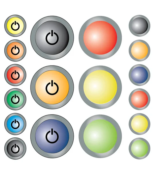 Vector graphic. Modern technology buttons. Color buttons. — Stock Vector