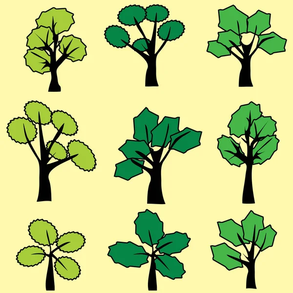 Árbol verde abstracto Clip Art. Gráfico vectorial . — Vector de stock