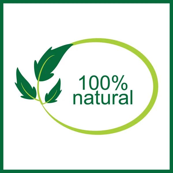 Vector 100 % nature logo and symbol — Stock Vector
