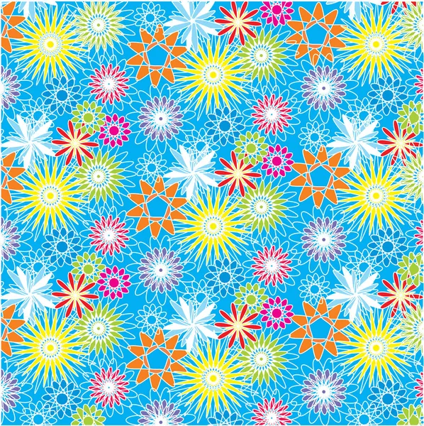 Natural pattern or wallpaper with different flowers — Stock Vector
