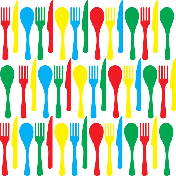 Multicolored cutlery illustration or wallpaper or texture — Stock Vector