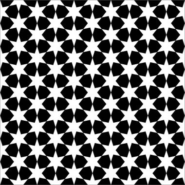 Sorunsuz soyut yıldız siyah ve beyaz duvar kağıdı