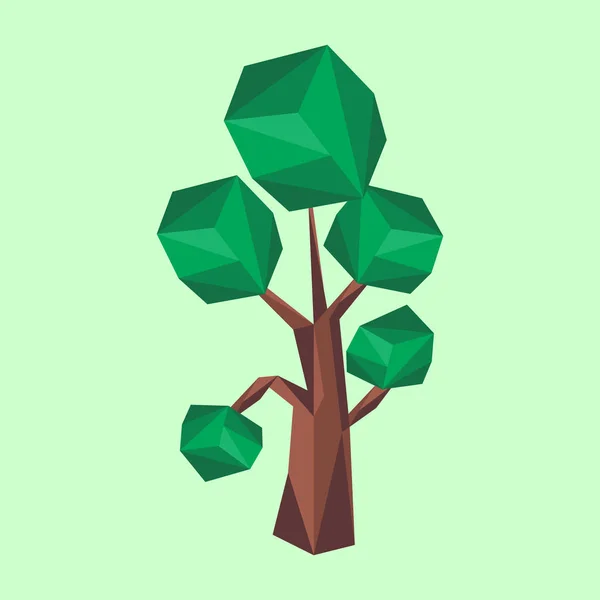 Konzeptioneller polygonaler geometrischer Baum. — Stockvektor