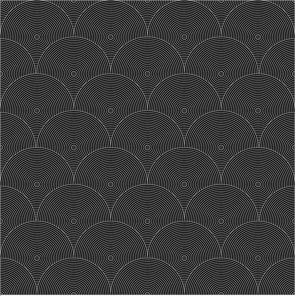 Fond d'écran sans couture cercle noir et blanc . — Image vectorielle