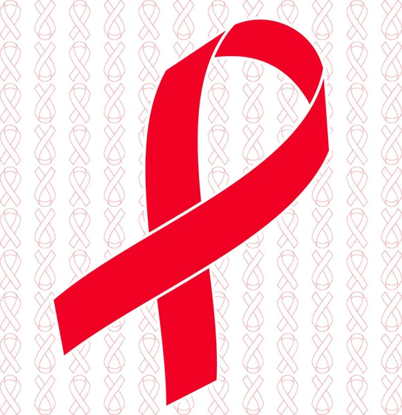 Vector red ribbon for world aids day — Stock Vector