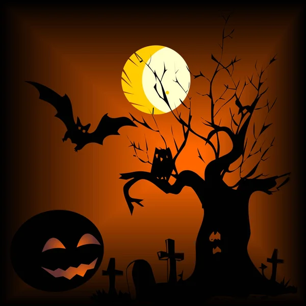 Illustrazione vettoriale di uno sfondo di Halloween — Vettoriale Stock