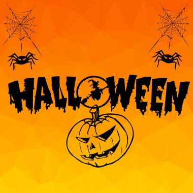 Cadılar Bayramı turuncu poligonal mozaik arka plan vektör